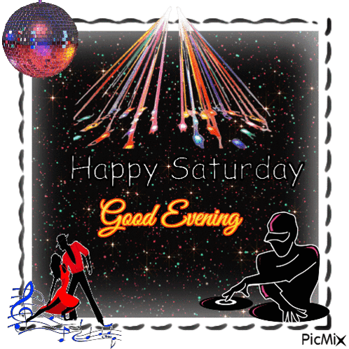 Happy Saturday Good Evening Disco Ball GIF