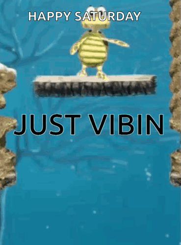 Happy Saturday Just Vibin Turtle Greeting Card