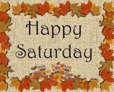 Happy Saturday Sign Surrounded by Autumn Leaves