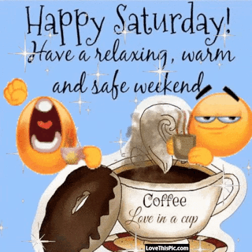 Happy Saturday Smiley Faces and Coffee