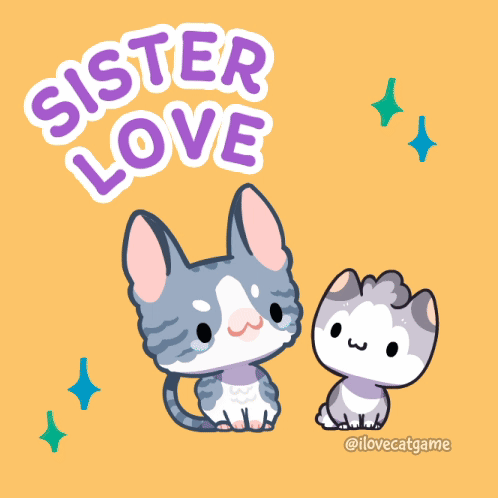 Happy Sister Day Cute Cats GIF