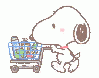 Happy Snoopy Grocery Shopping GIF