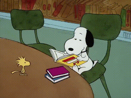 Happy Snoopy Reading On His Birthday GIF
