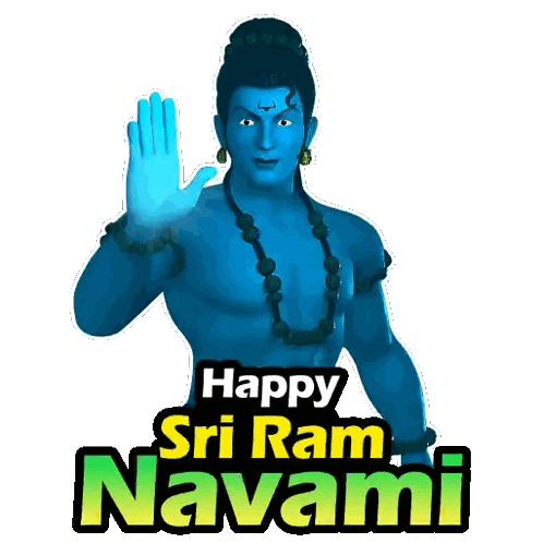 Happy Sri Ram Navami Sticker with Blue Man