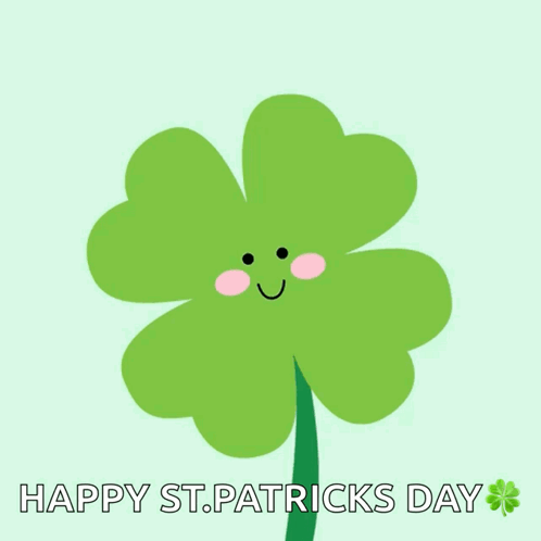 Happy St. Patrick's Day Clover Face GIF