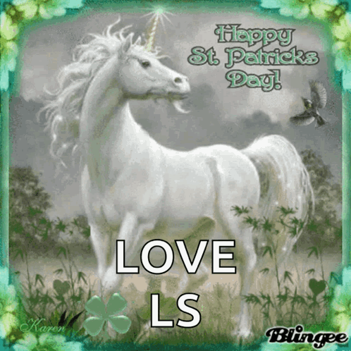 Happy St. Patrick's Day White Unicorn