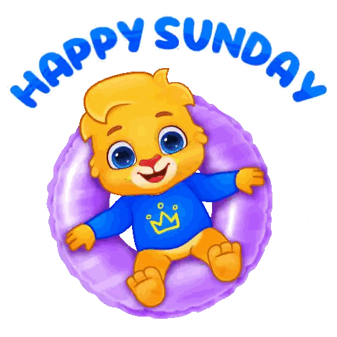 Happy Sunday Cartoon Character in Purple Float