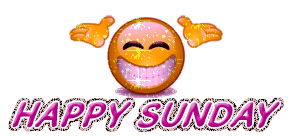 Happy Sunday Glittery Grinning Emoji GIF