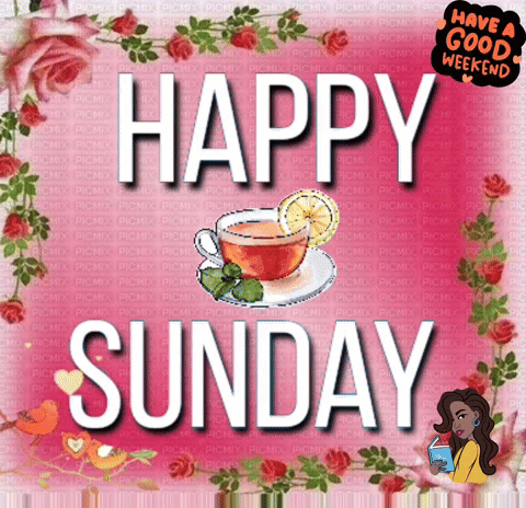 Happy Sunday Greeting Card With Cup of Tea