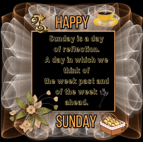Happy Sunday Greeting Card With Smiling Anime