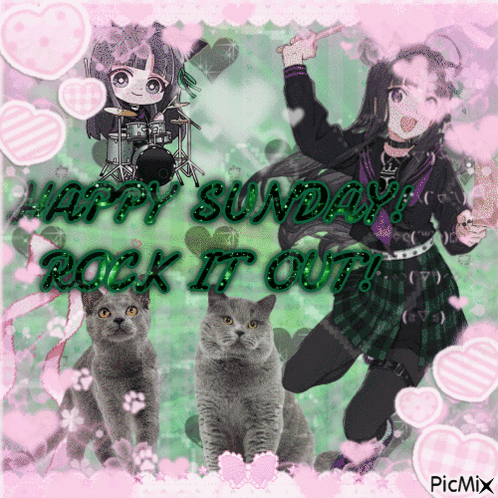 Happy Sunday Rock It Out Greeting Card GIF