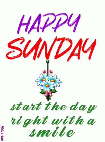 Happy Sunday Smile With Flowers GIF