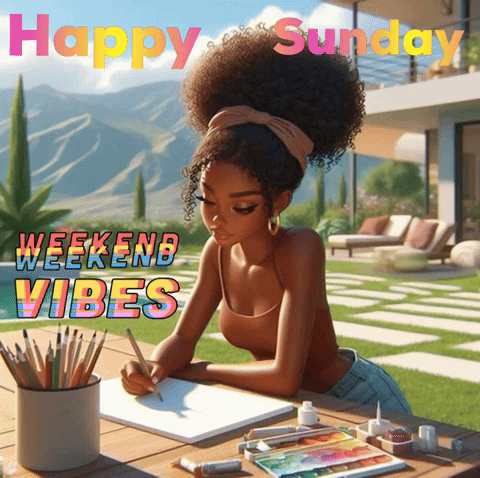 Happy Sunday Text on Red and White Stripes