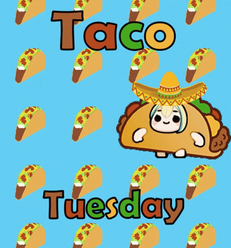 Happy Taco Tuesday Floating Taco GIF