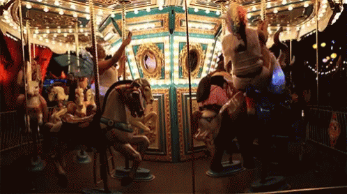 Happy Teens Merry Go Round GIF