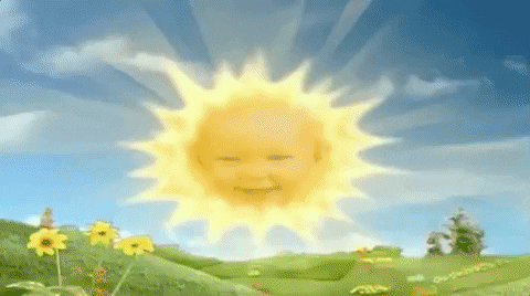 Happy Teletubbies Glitch Sun Shining GIF