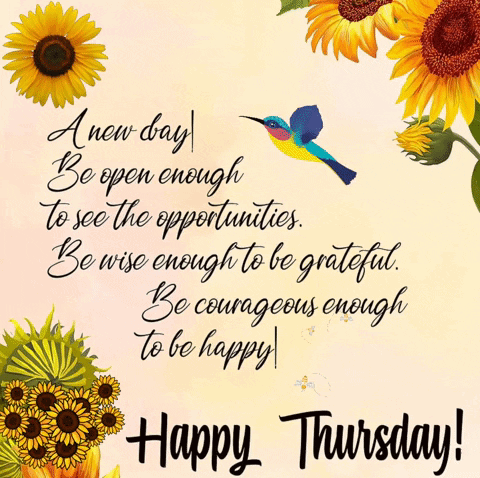 Happy Thankful Thursday Sunflower GIF