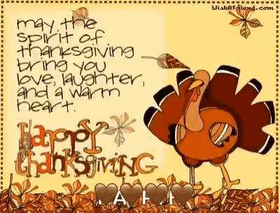 Happy Thanksgiving Card With Turkey GIF