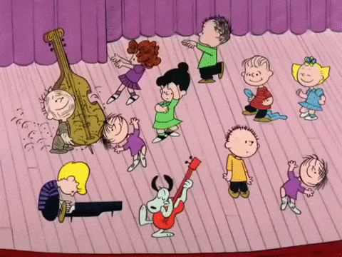 Happy Thanksgiving Charlie Brown Friends Dancing GIF