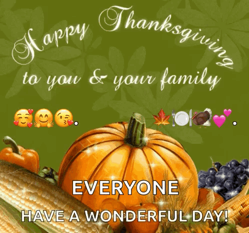 Happy Thanksgiving Family Cute Emoji GIF