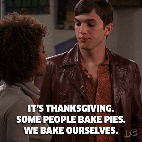 Happy Thanksgiving Funny Ashton Kutcher GIF