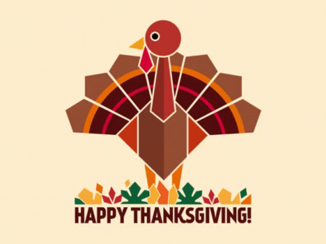 Happy Thanksgiving Polygon Turkey GIF