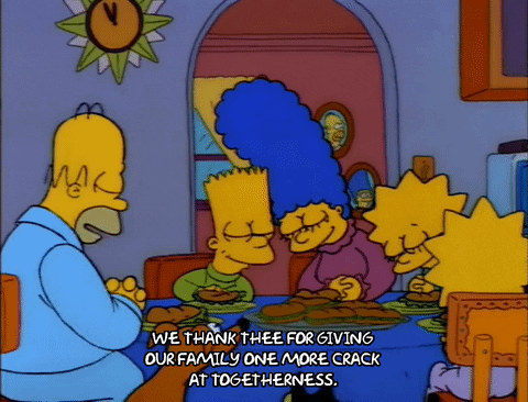 Happy Thanksgiving Simpsons Family Praying GIF