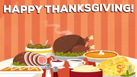 Happy Thanksgiving Sister Black & White Cat GIF