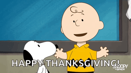 Happy Thanksgiving Snoopy And Charlie Brown Hug GIF