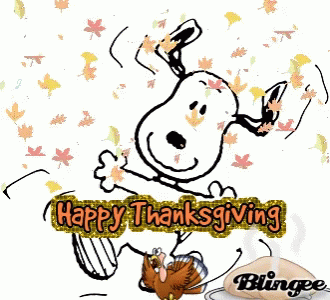 Happy Thanksgiving Snoopy Animated Sticker GIF