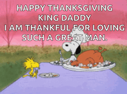 Happy Thanksgiving Snoopy King Daddy GIF