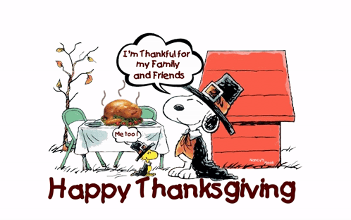 Happy Thanksgiving Snoopy My Family And Friends GIF
