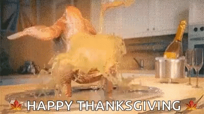 Happy Thanksgiving Turkey Dancing With Sauce GIF