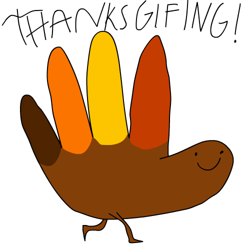 Happy Thanksgiving Walking Hand GIF