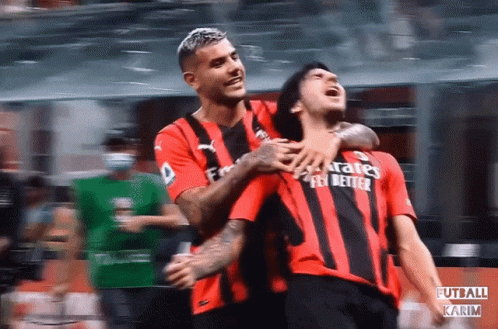 Happy Theo Hernandez And His Teammate GIF
