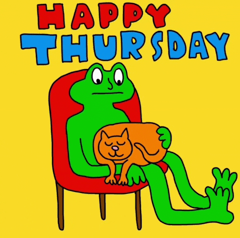 Happy Thursday Blessings Frog Cat Animation GIF