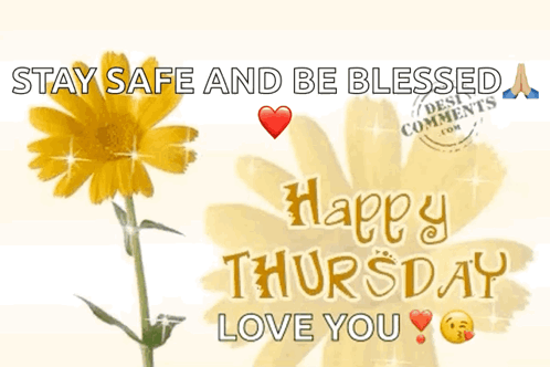 Happy Thursday Card With Yellow Flower