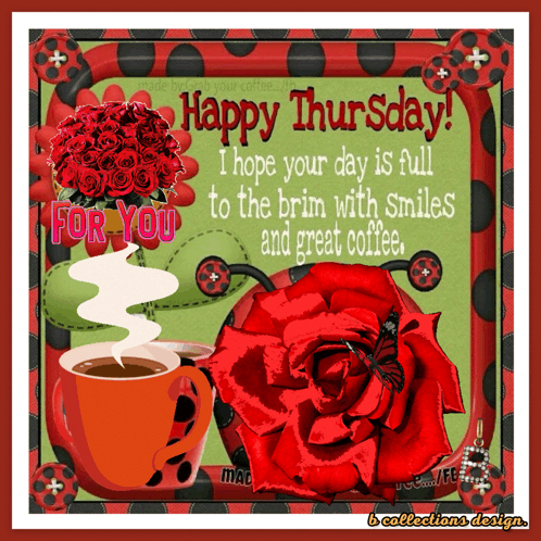 Happy Thursday Greeting Card With Coffee