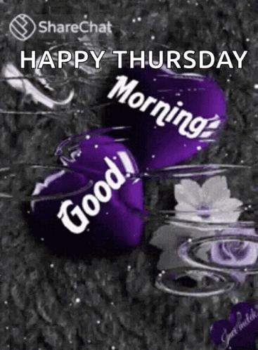 Happy Thursday Greeting Card With Hearts and Flowers
