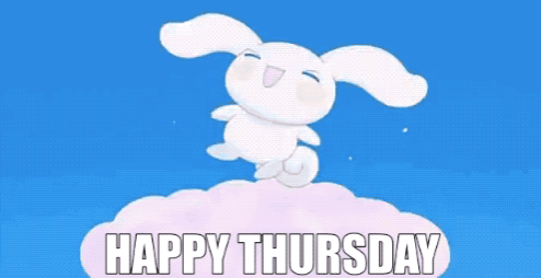 Happy Thursday Happy Bunny In Clouds GIF