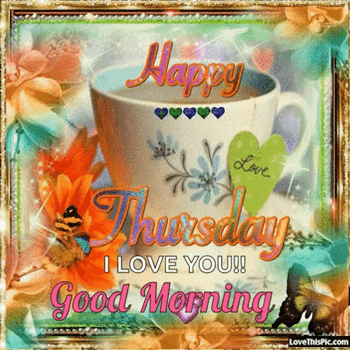 Happy Thursday I Love You Greeting Card with Coffee