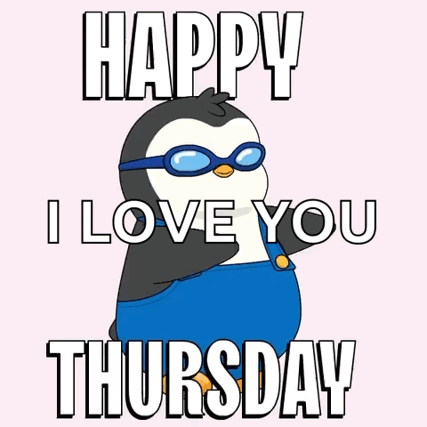 Happy Thursday Penguin Wearing Swimming Goggles GIF