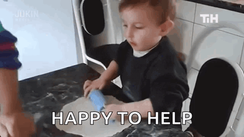 Happy To Help Kneading Kid GIF