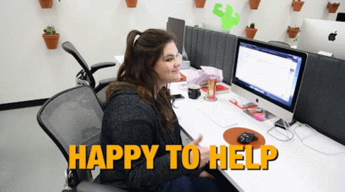 Happy To Help Office Girl GIF