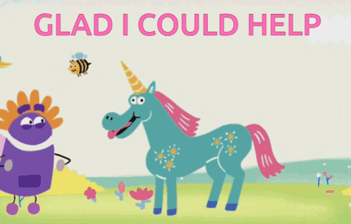 Happy To Help Unicorn Rainbow GIF