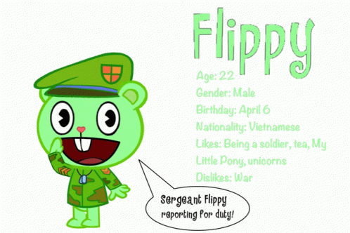 Happy Tree Friends Flippy Information GIF