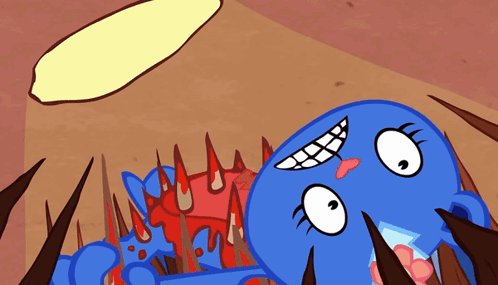 Happy Tree Friends Petunia Stab By Spikes GIF