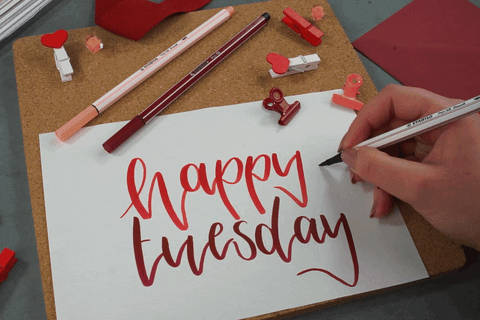 Happy Tuesday Calligraphy GIF