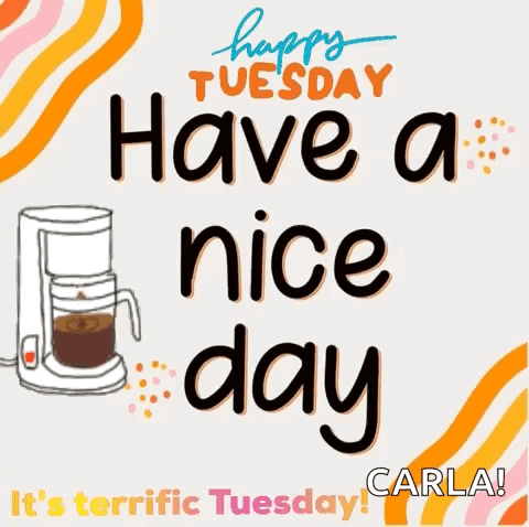 Happy Tuesday Coffee Maker Greeting Card