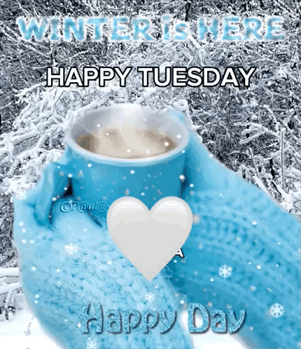 Happy Tuesday Greeting Card With Coffee